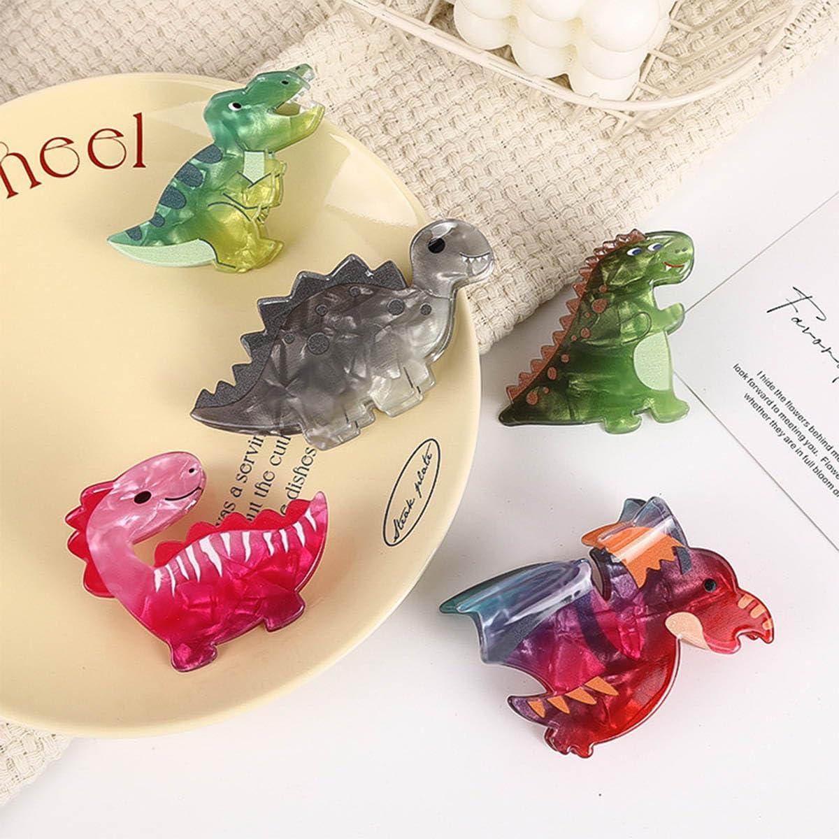 QGMZTNL Dinosaur Hair Clip - Perfect for any hair type and style - Green fun dinosaur design for everyday use and gift giving (Stegosaurus Hair Clip)