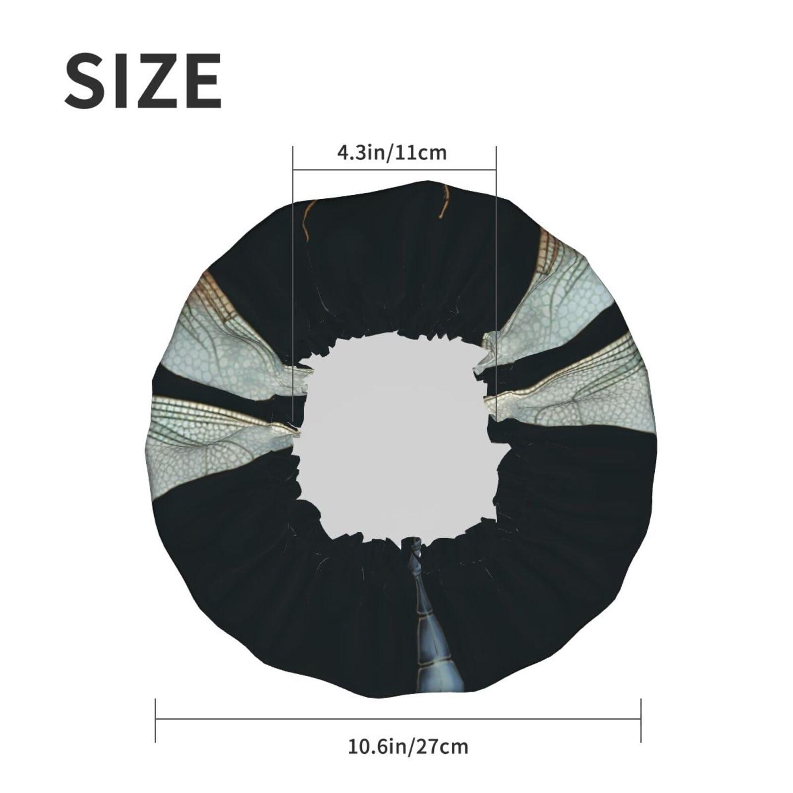 GFLFMXZW Dragonfly Shower Cap Reusable Double Layered Bath Cap Waterproof Hair Cap with Elastic Band Bathing Hat Spa Salon Shower Hat for Women Men