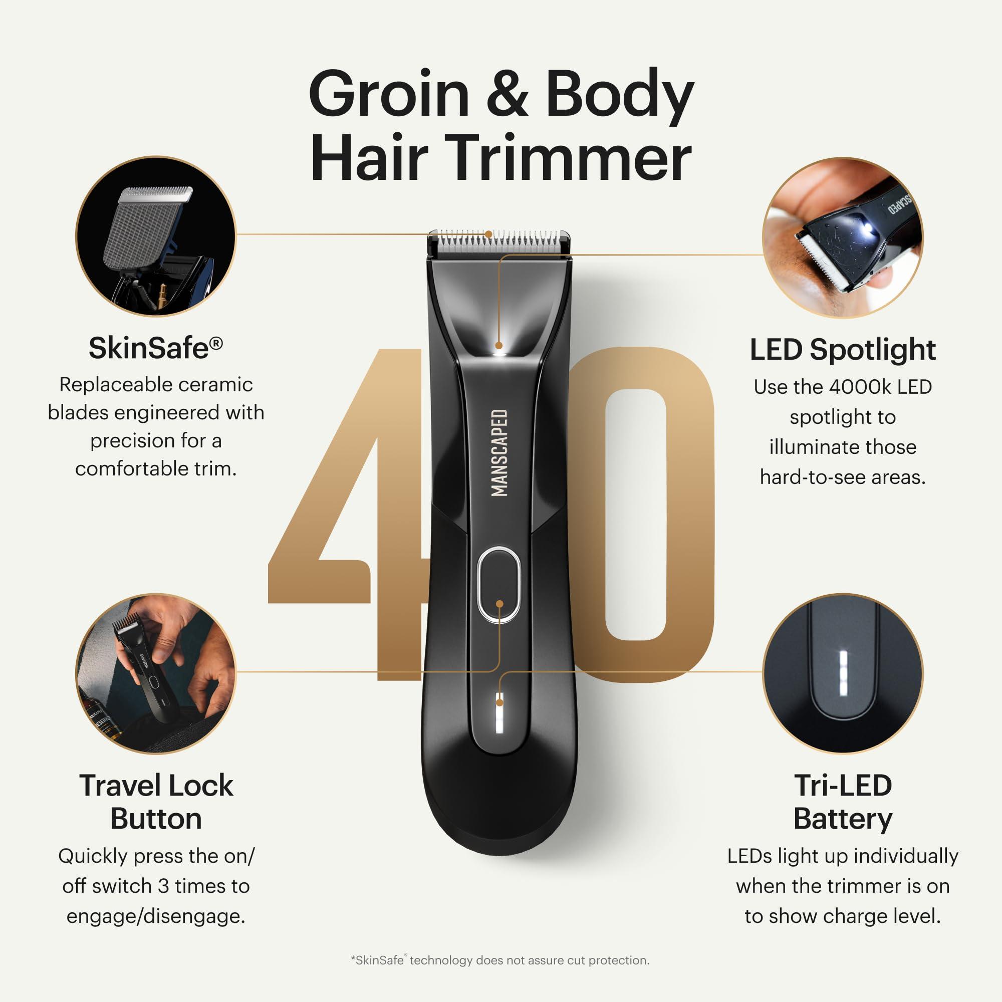 MANSCAPED MANSCAPED The Beard & Body Bundle Contains: The Beard Hedger Premium Precision Trimmer & The Lawn Mower 4.0 Men's Waterproof Electric Groin & Body Hair Trimmer