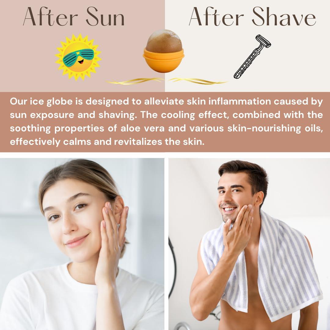 Facial Ice Globe Mango Frozen Face Roller | Ice Ball for Face - Soothing Facial Ice Roller for Women and Men, Skin Refreshing Face Icer, Ideal for Puffiness Relief