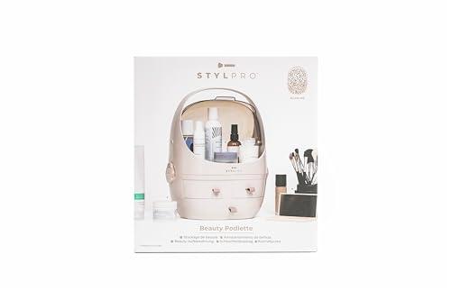 stylPro stylPro Stylideas Beauty Storage Podlette - Makeup Organizer - Portable Makeup Case with 4 Sections, 3 Drawers, Transparent Display and Handle - 1 pc