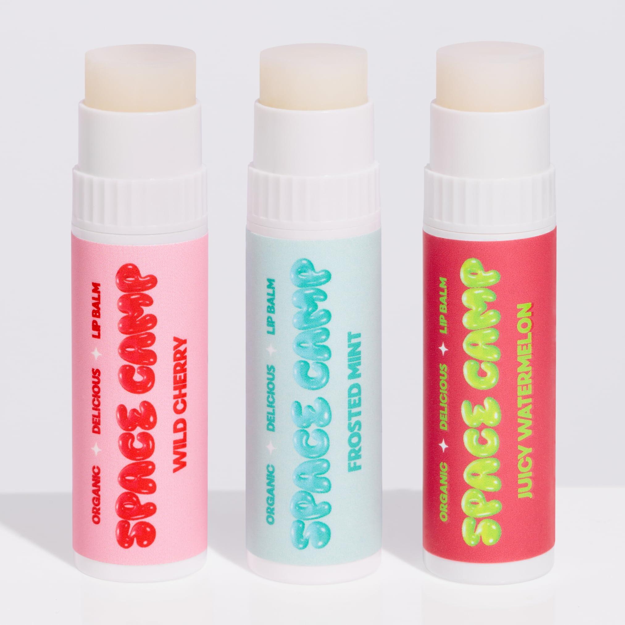 Space Camp Space Camp Wellness Jumbo Lip Balm - Originals Pack Variety Flavored Balm (Wild Cherry, Juicy Watermelon, and Frosted Mint) - 3 Pack