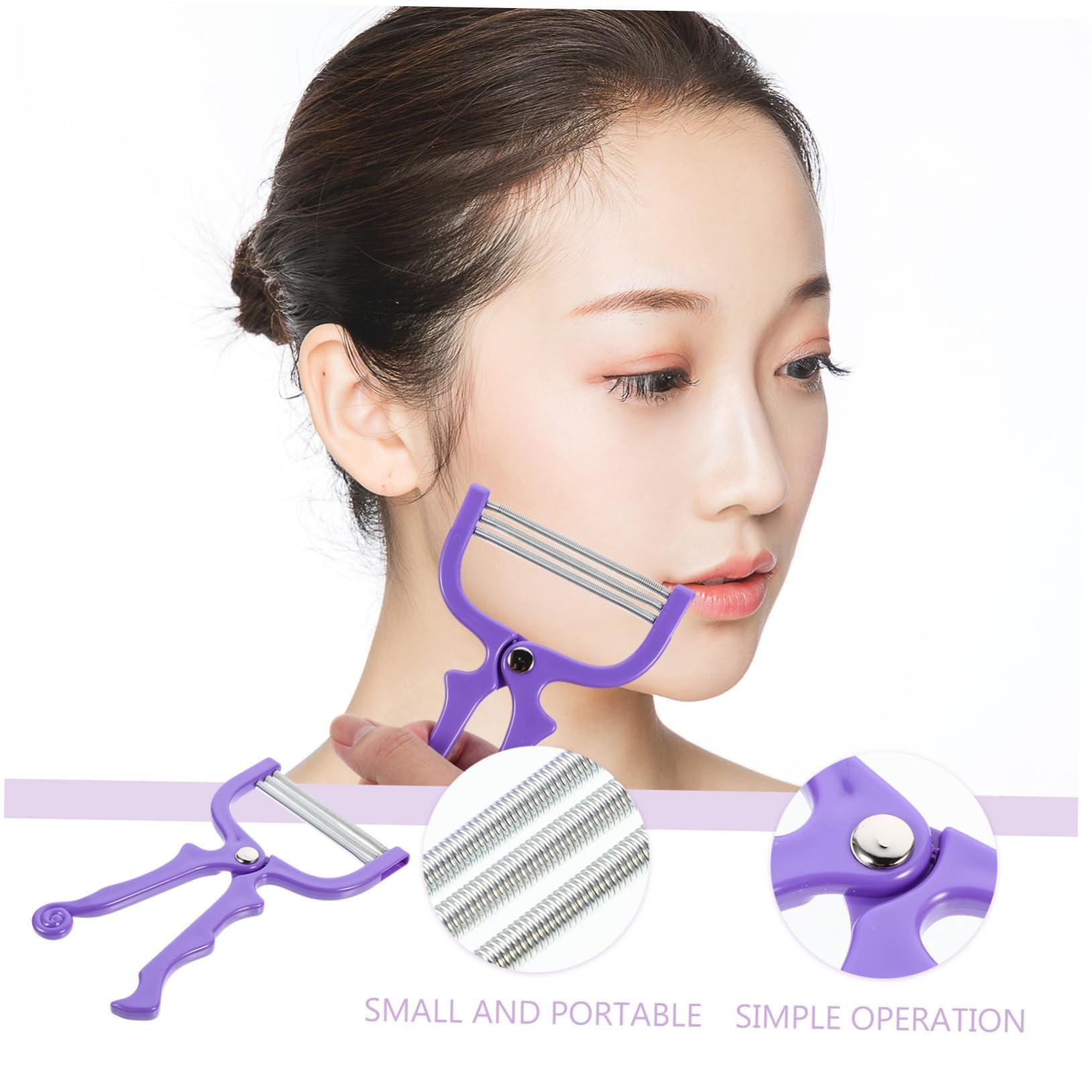 Ipetboom Ipetboom 2pcs Facial Hair Remover Hair Remover Tool Manual Hair Remover Eyebrow Threading Tool Face Shaver Manual Face Hair Removers Threaders Facial Hair Trimmer Beard Trimmers Purple Abs