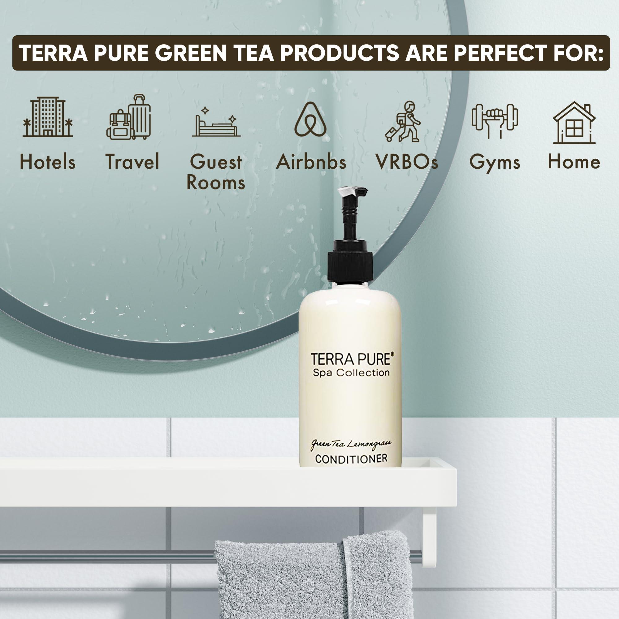 Terra Pure Terra Pure Shampoo, Conditioner and Body Wash | Spa Collection | Hotel Amenities in Pump Bottle | 10.14 oz. / 300 ml