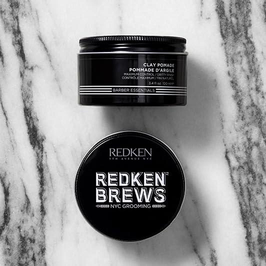 Redken Brews Redken Brews Clay Pomade For Men | Men\'s Volumizing Clay Pomade | Long-Lasting High Hold | Matte Finish | For Fine And Medium Hair Types | 3.4 Fl. Oz