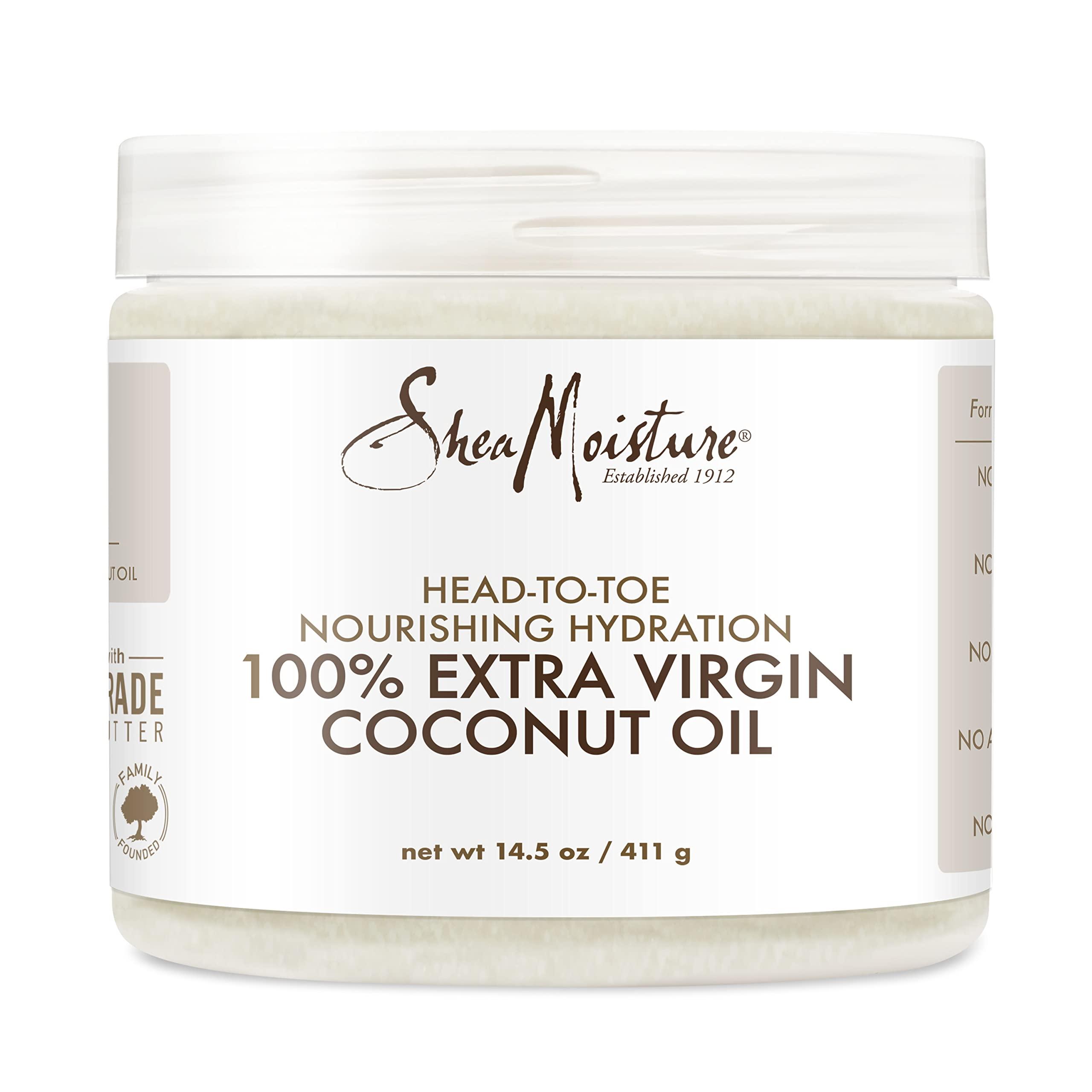 SheaMoisture SheaMoisture Body Moisturizer For Dry Skin 100% Extra Virgin Coconut Oil Nourishing Hydration Soften And Restore Skin And Hair 14.5 oz & Jamaican Black Castor Oil Leave In Conditioner