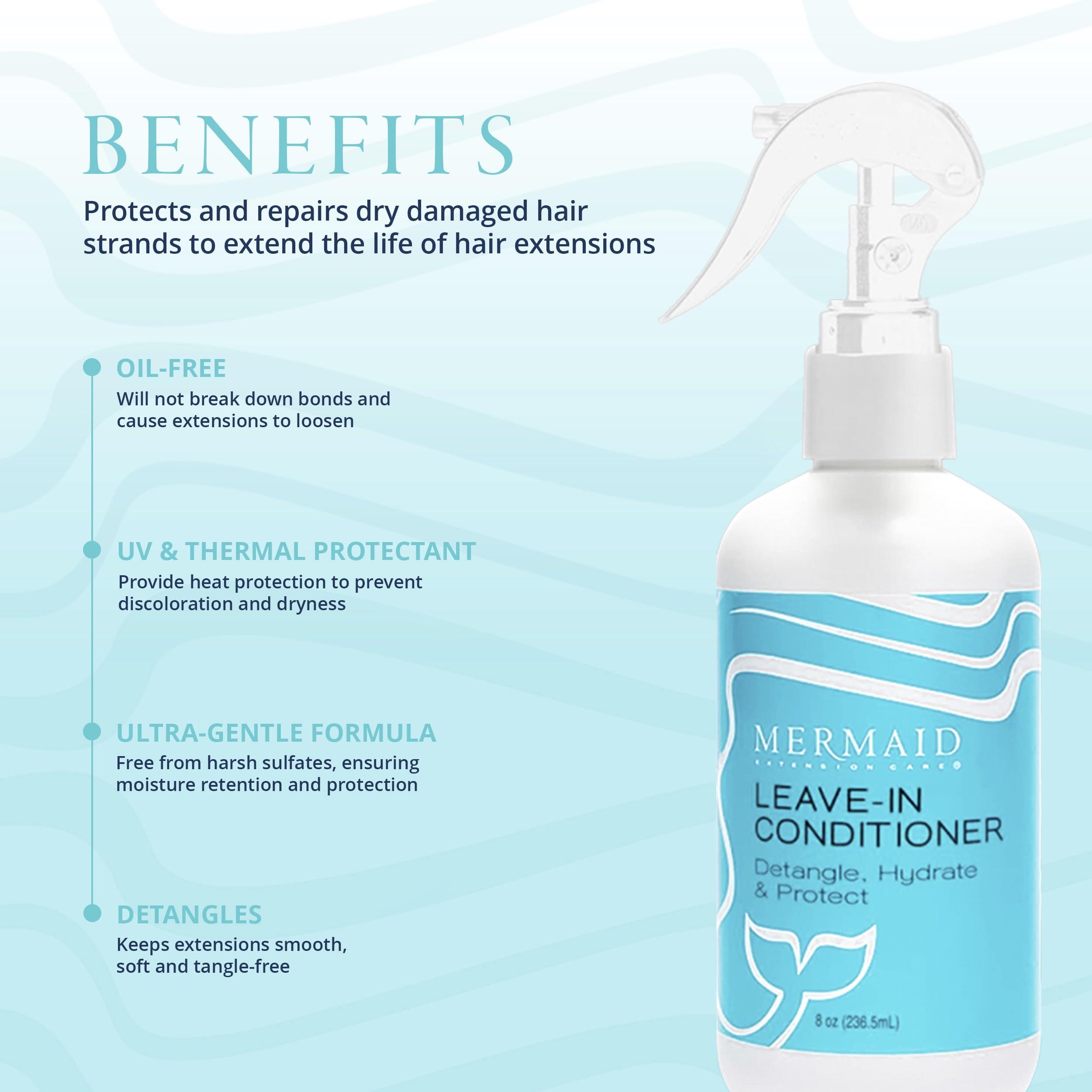 Mermaid Extension Care Mermaid Extension Care Leave-in Conditioner, Heat Protectant, Detangling, Moisturizing Formula for Hair Extensions, 8 fl oz