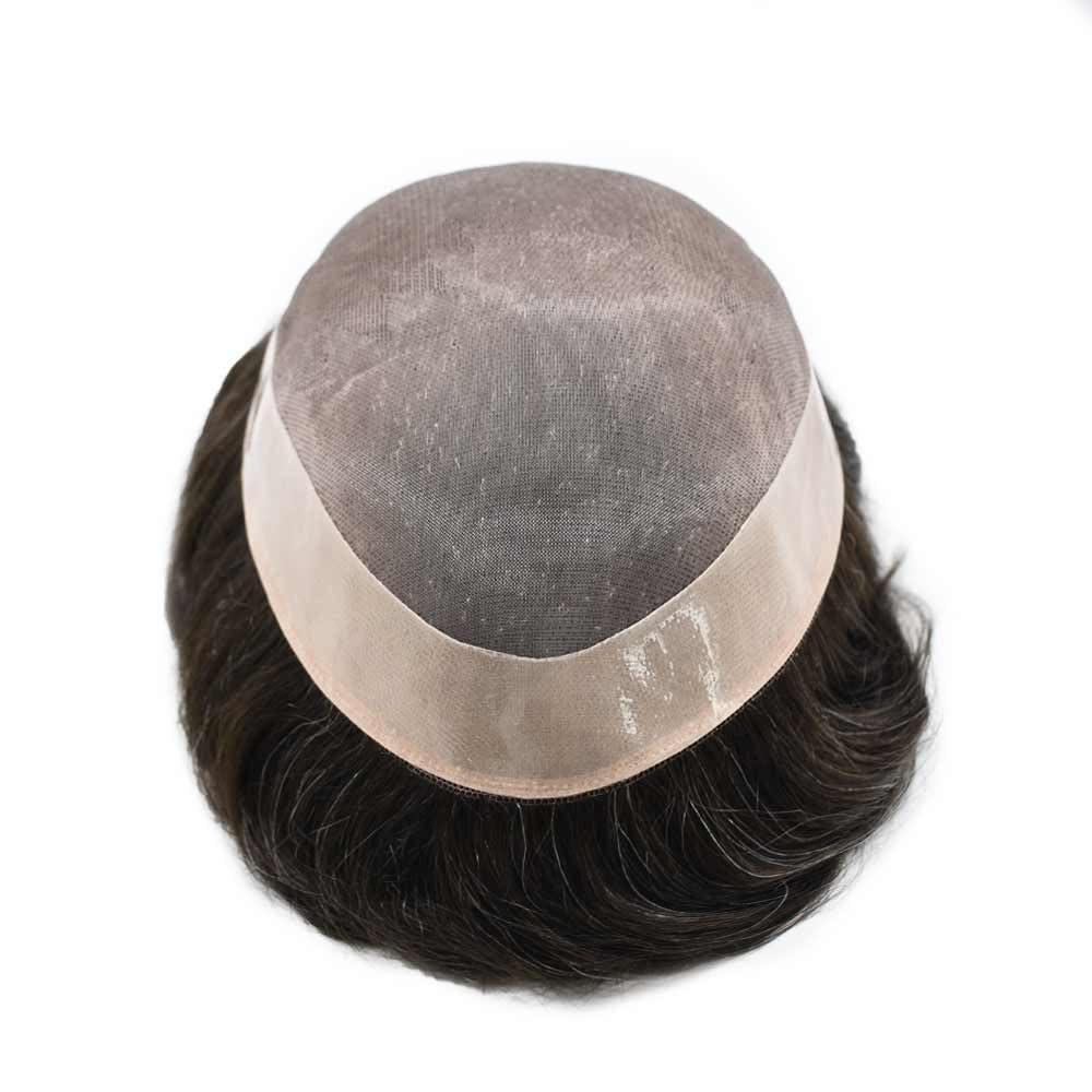 Hair Wonders Mens toupee hair replacement system for men hairpieces toupee for men real human hair pieces for men hair systems Protesis Capilar Para Hombre US Stock7x10-3# DARK BROWN