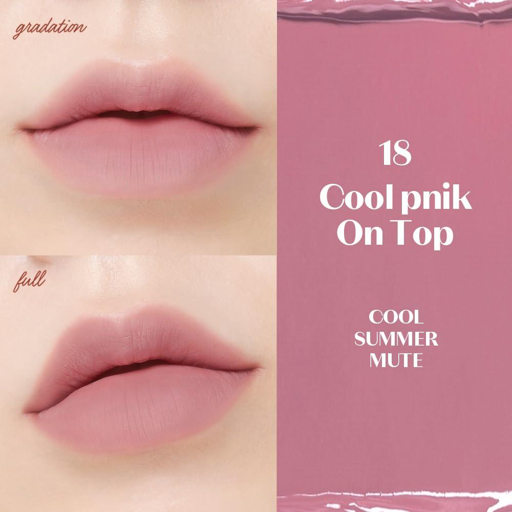 ETUDE ETUDE Fixing Tint #18 Cool Pink on Top | Long Lasting High Pigmented Liquid Lipstick | Waterproof Lightweight Matte Finish Lip Stain | Full Coverage | Korean Makeup, Kbeauty, Perfect for Gift