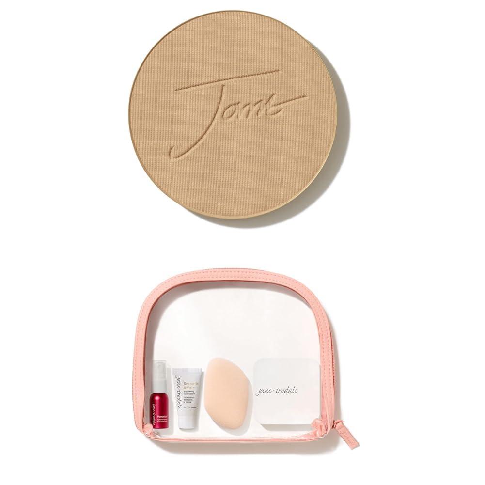 jane iredale jane iredale PurePressed Base Mineral Foundation Refill or Refillable Compact Set| Semi Matte Pressed Powder with SPF | Talc Free, Vegan, Cruelty-Free