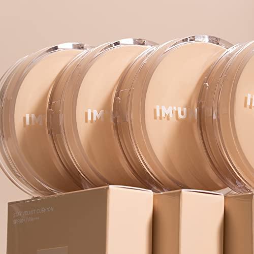 UNNY CLUB IM UNNY Stay Velvet Cushion | Long Lasting Korean Foundation Cushion, Base Makeup with Matte Finish, Full Coverage | K Beauty (21. Ivory)