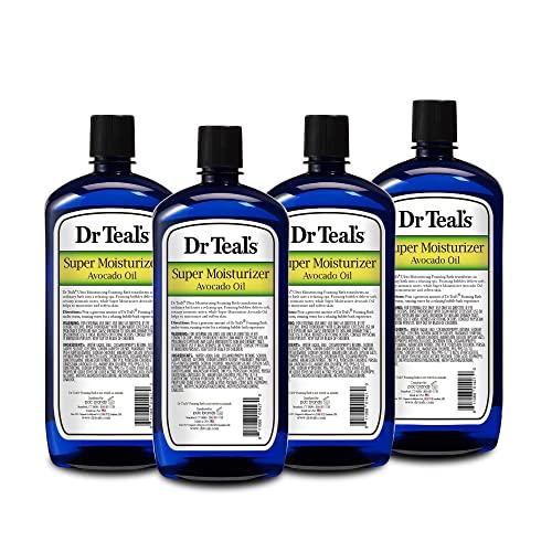 Dr Teal's Dr Teal's Foaming Bath with Pure Epsom Salt, Super Moisturizer Avocado Oil, 34 fl oz (Pack of 4) (Packaging May Vary)