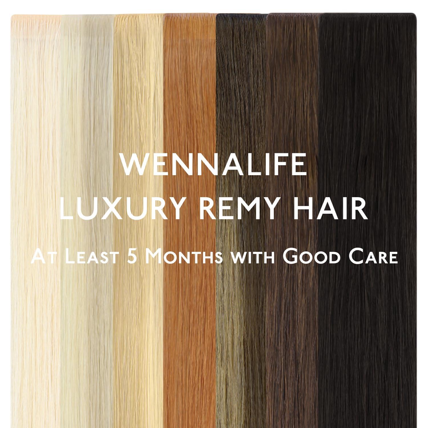 Wennalife WENNALIFE Invisi Edge Tape in Hair Extensions Human Hair, 22 Inch 50g 20pcs Platinum Blonde Invisible Luxury Remy Hair Extensions Natural Seamless Injected Tape Ins Straight Extensiones De Cabello