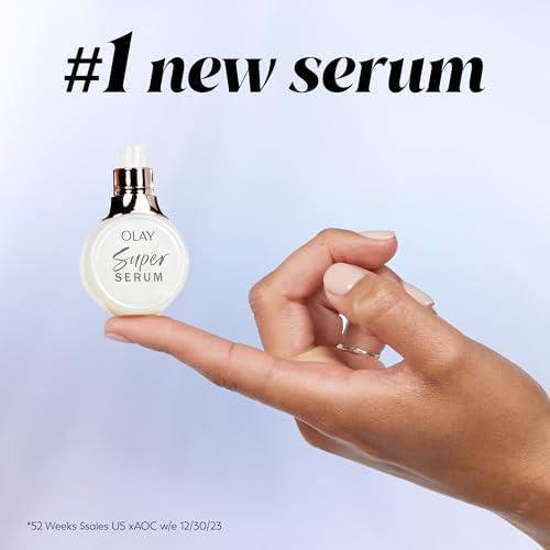 Olay Olay Super Serum - Vitamin C & E, Niacinamide, Collagen Peptide, AHA - Trial Size, Glass Skin Care for Face - Brightening, Hydrating, Firming, Evens Tone, Smooths Fine Lines, 0.4 Oz