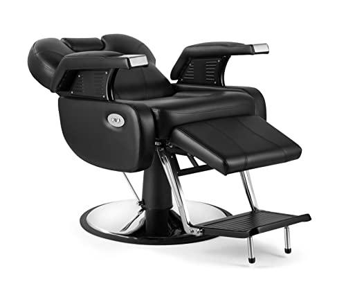 Beautymega Beautymega Black Electric All Purpose Hydraulic Recline Barber Chair Styling Chair Extra Strong Salon Chair