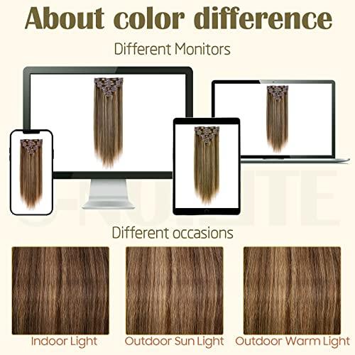 S-noilite S-noilite Clip in Hair Extensions Real Human Hair 24 Inch Platinum Blonde Hair Extensions Remy Human Hair Clip In For Women Natural Straight Clip on Extension 8PCS 80g #60