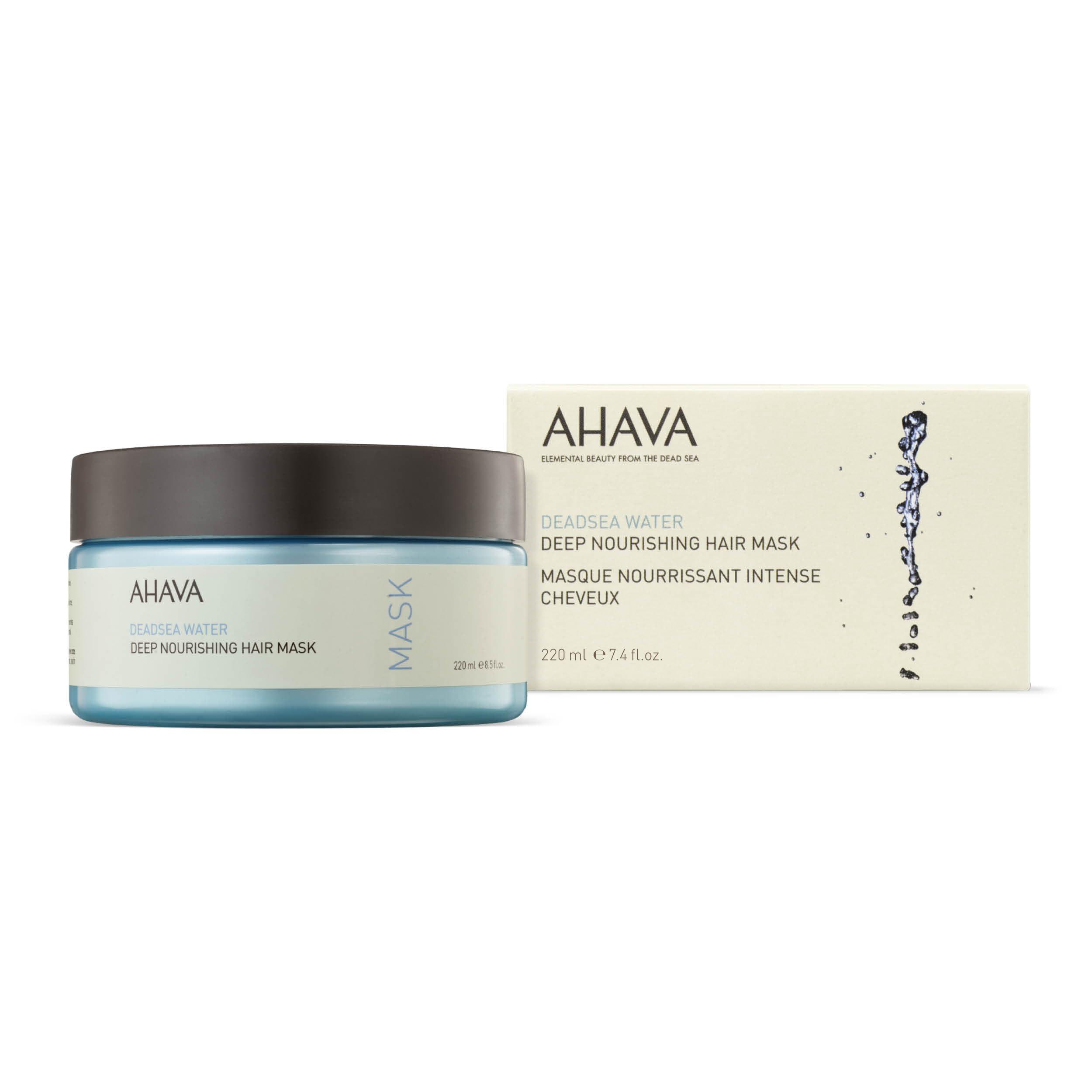 AHAVA AHAVA Dead Sea Water Deep Nourishing Hair Mask - Rich & Creamy Mask Nourishing & Revitalizing Shine, Cures Daily Scalp & Hair Damage, includes exclusive Osmoter, Jojoba Oil & Argan Oil 7.4 Fl.Oz