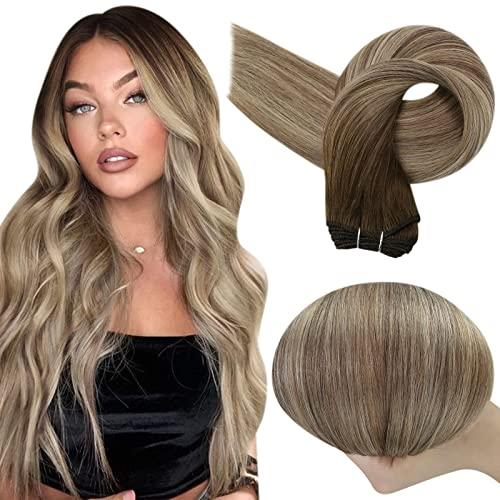 Full Shine Full Shine 24 Inch Hair Extensions Real Human Hair Weft Hair Extensions Balayage Sew in Hair Extensions Real Human Hair Weft Extensions