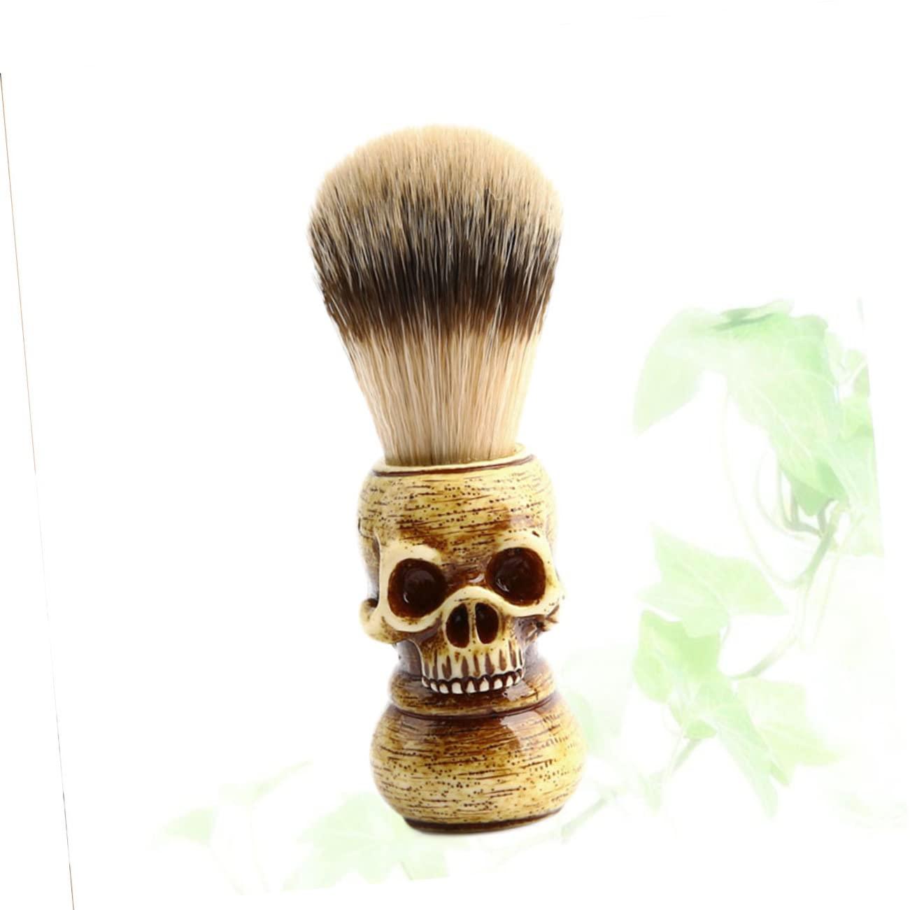 Beaupretty Beaupretty skull beard brush shaving beard brush men bristles beard brush beard brush for men grooming beard portable beard brush skeleton man Wooden