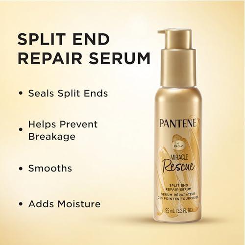 Pantene Pantene Hair Serum, Split Ends Hair Treatment, Hair Serum for Frizzy and Damaged Hair, Miracle Rescue, 3.2 oz