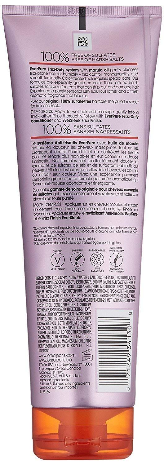 L'Oreal Paris L'Oréal Paris EverPure Sulfate Free Frizz Defy Shampoo, 8.5 Ounce (Pack of 2)