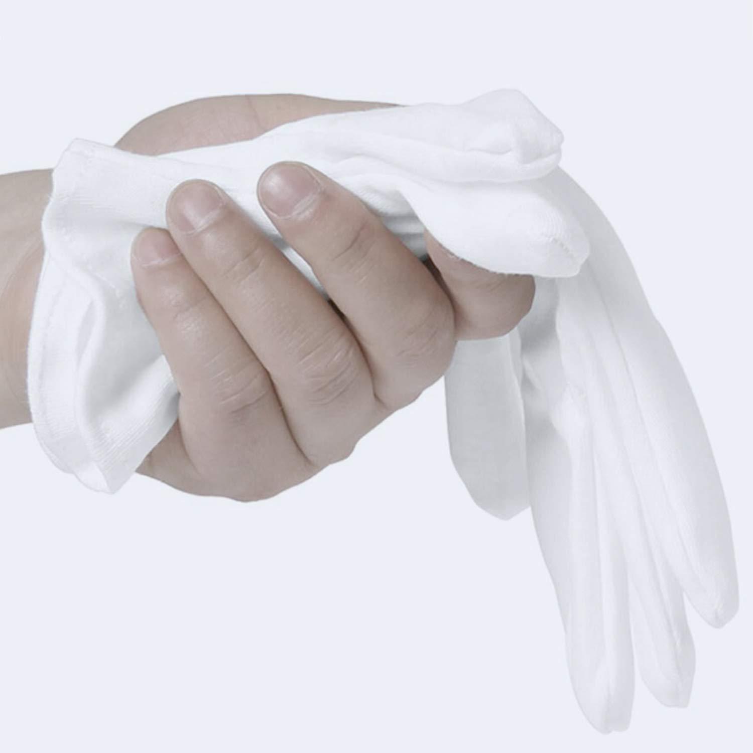 COYAHO 6 Pairs White Cotton Gloves for Dry Hands Eczema SPA Moisturizing - Work Glove Liners for Serving Costume Inspection