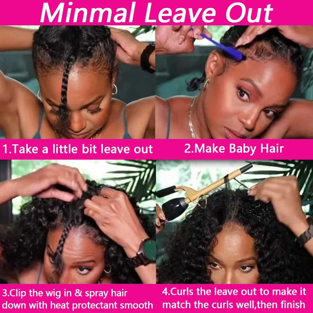 Abijale V Part Wig Human Hair Kinky Straight 180 Density Upgrade U Part Human Hair Wigs for Black Women No Leave Out V Part Wigs Glueless Clip in Half Wig Yaki Straight V Shape Wigs (26 IN, V Part Wigs)