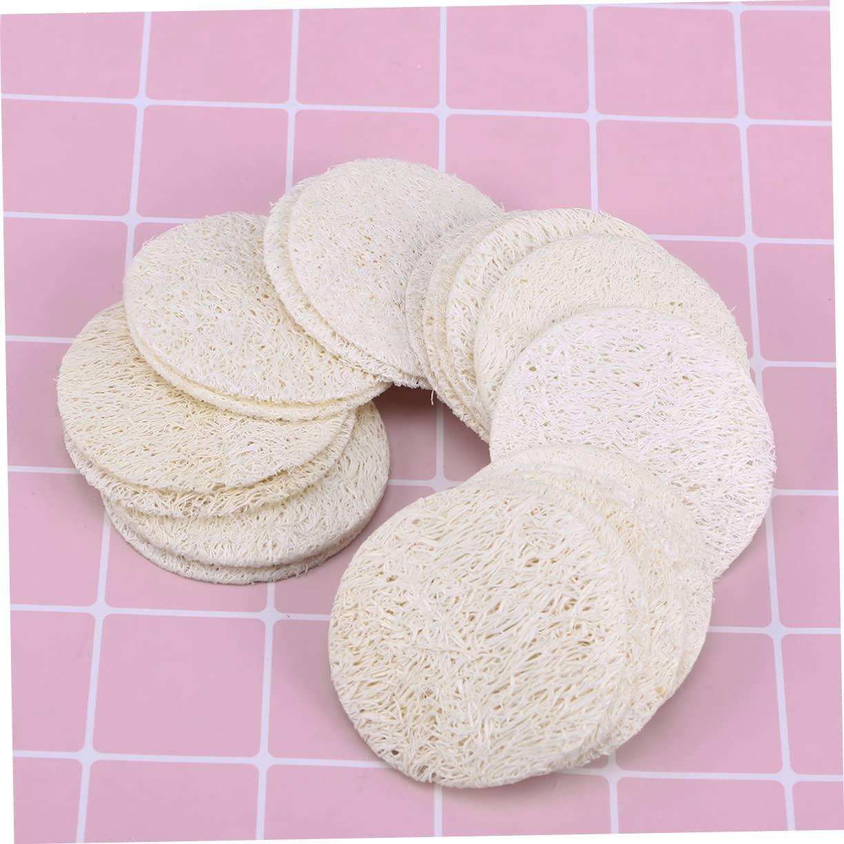 Angoily Angoily 500 Pcs Face Scrubbers Natural Loofah Pad Exfoliating Loofah Pads Face Loofah Dish Sponge Loofah Exfoliating Face Pads Natural Loofah Sponge Mini Loofah Pad Take a Bath