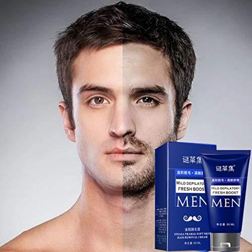 FeiFei66 FeiFei66 1PC Razorless Shaving Cream for Men, 60g Beards Depilatory Cream, Beard Remover Cream, Hair Removal Cream - Quick and Painless (Blue)