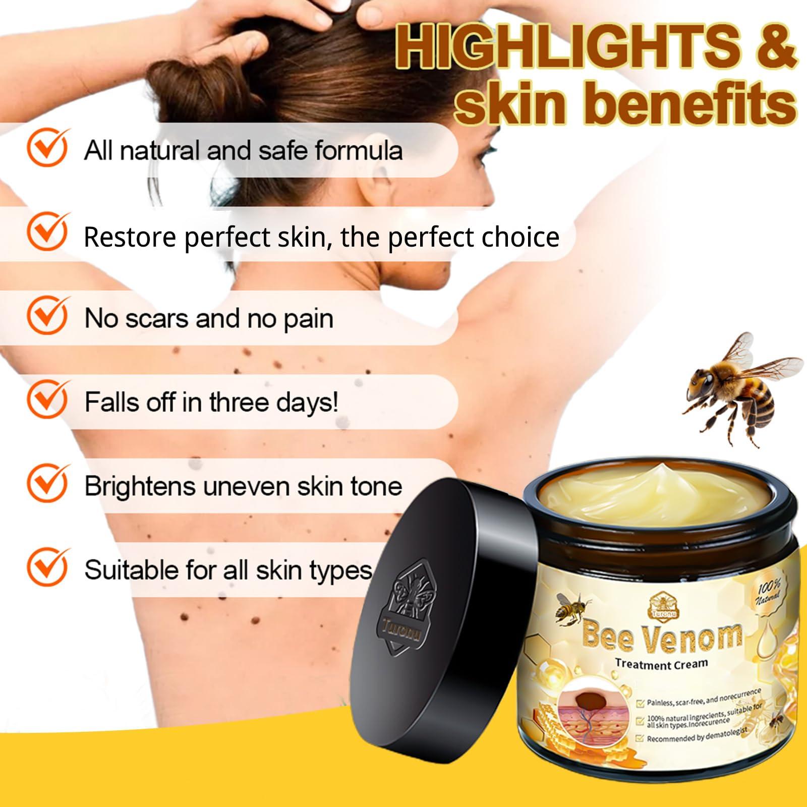 AEEHFENG Turanu Bee Venom Skin Treatment Cream, 2024 New Bee Venom Repair Cream, Turanu Professional Bee Venom Cream, Repair Maximum Strength for All Skin Types (3 Bottle)