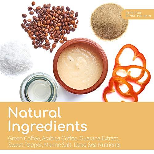 Geomar Arabica Coffee Scrub - Large 21oz Natural Coffee Body Scrub - Coffee Exfoliating Scrub to Help Reduce Acne, Cellulite and Stretch Marks - Firming Action