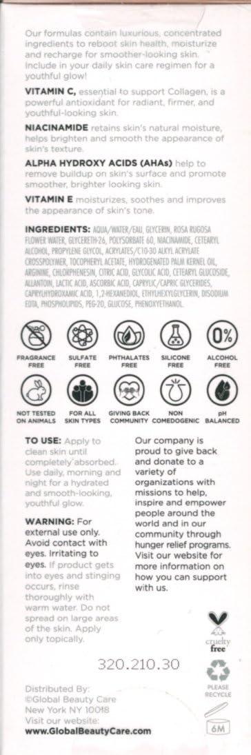 Global Beauty Care Global Beauty Care Glowing Vitamin C - Eye Cream with Niacinamide, AHA & Vitamin E 0.5fl oz
