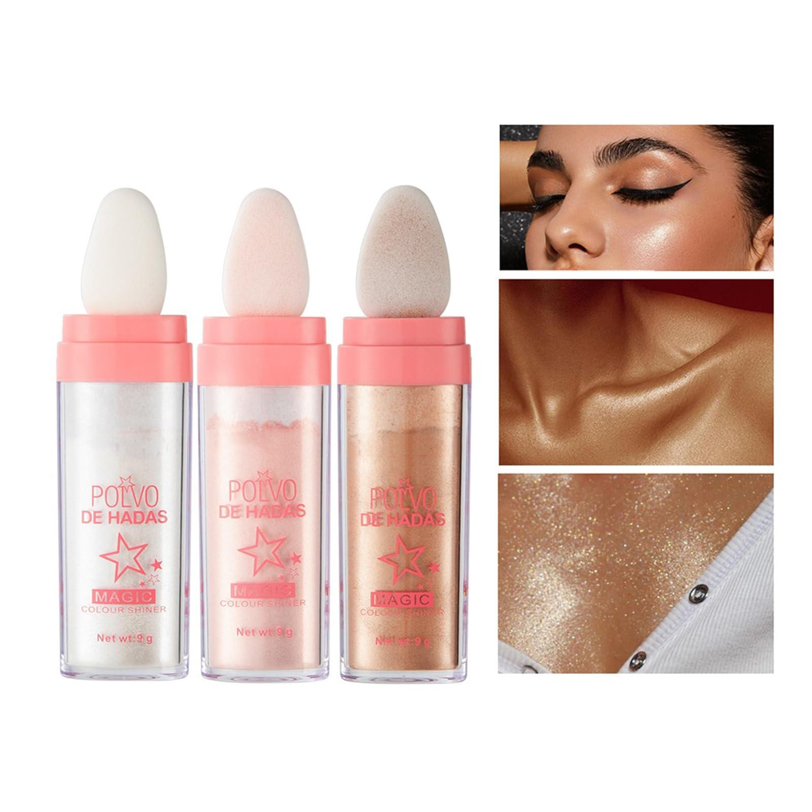 LXZJJM Shimmer Highlighter Powder Stick,LXZJJM Body&Face Highlighter Powder Stick,Create Stunning and Versatile Makeup Looks with Smooth and Long-lasting Glow (#2 Pink)