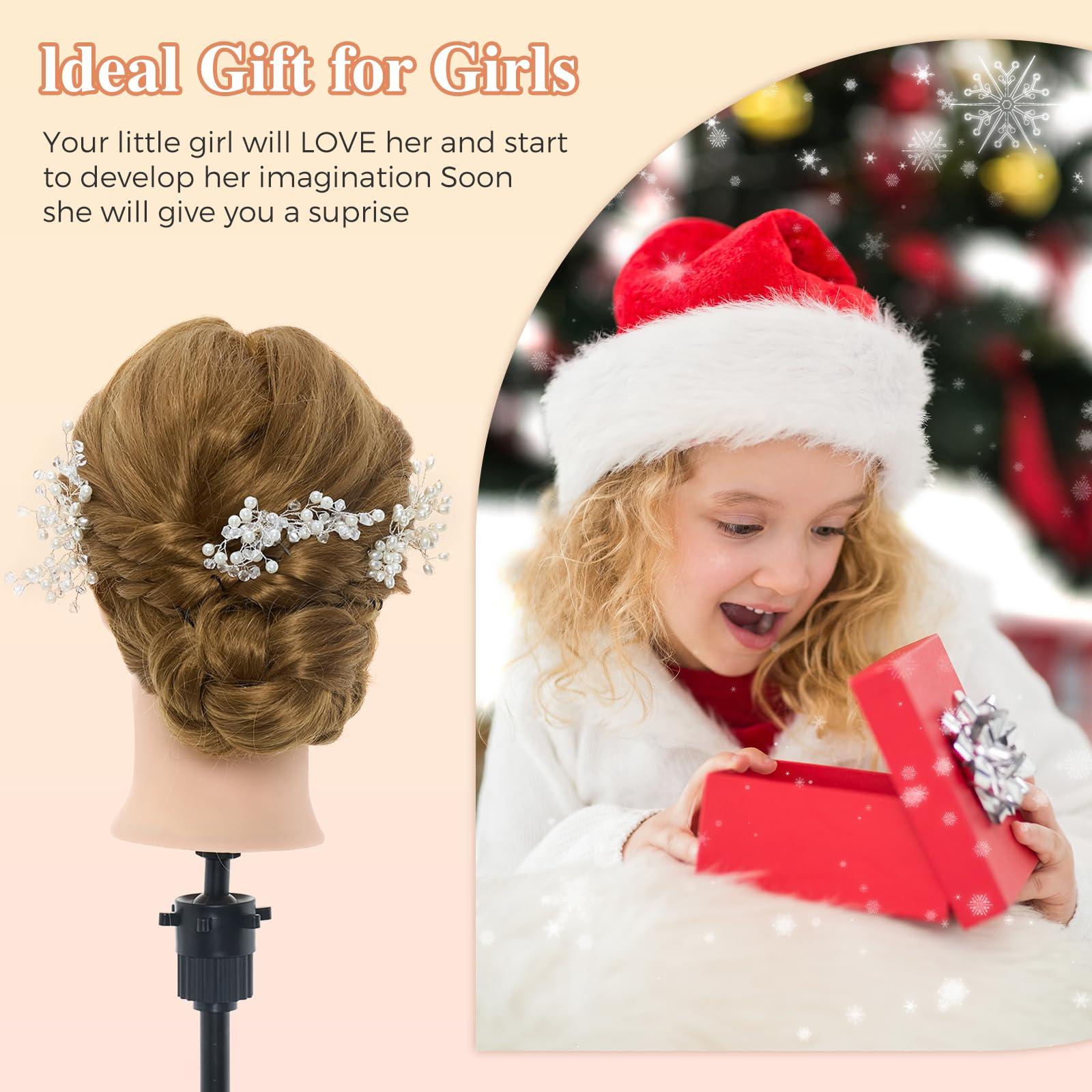 Neverland Beauty & Health Neverland Beauty Mannequin Head with 50% Real Human Hair, 26 Inch Cosmetology Mannequin Head with Hair for Makeup Braiding Curling Cuting, Make up Doll Head for Hair Styling with Table Clamp