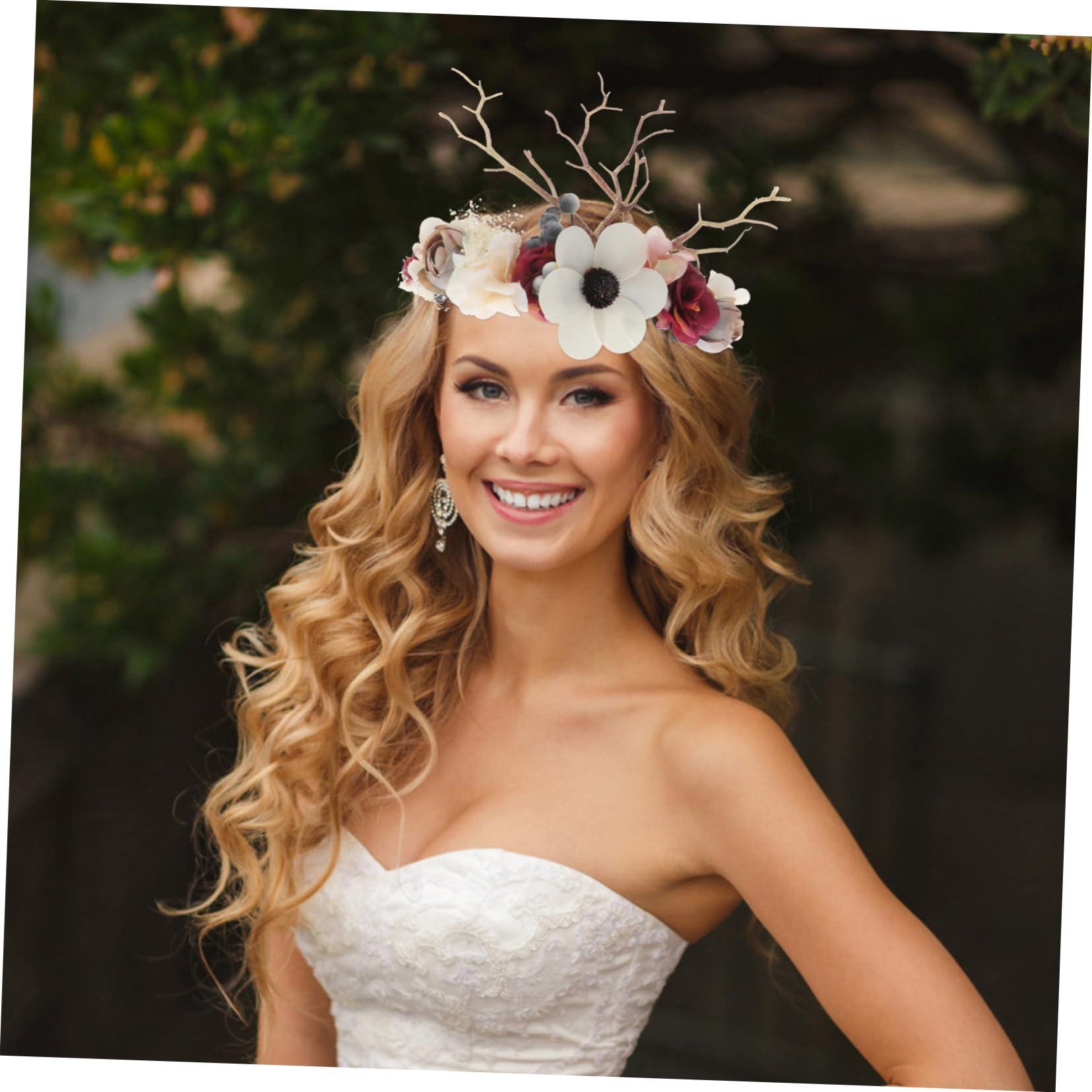waenhasd waenhasd Flower Head Wreath Flower Headband Floral Headpiece Flower Crown Flower Headwear/1150, 21213