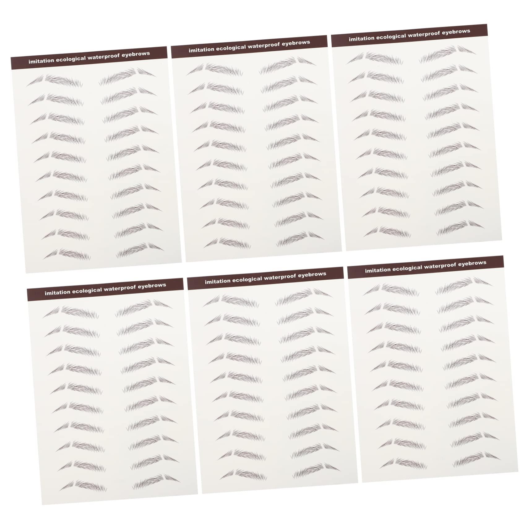 Baluue Baluue 6 Pcs Fake Eyebrow Stickers Natural False Eyebrows Waterproof and Sturdy Skill Needed Temporary Brow Tattoos