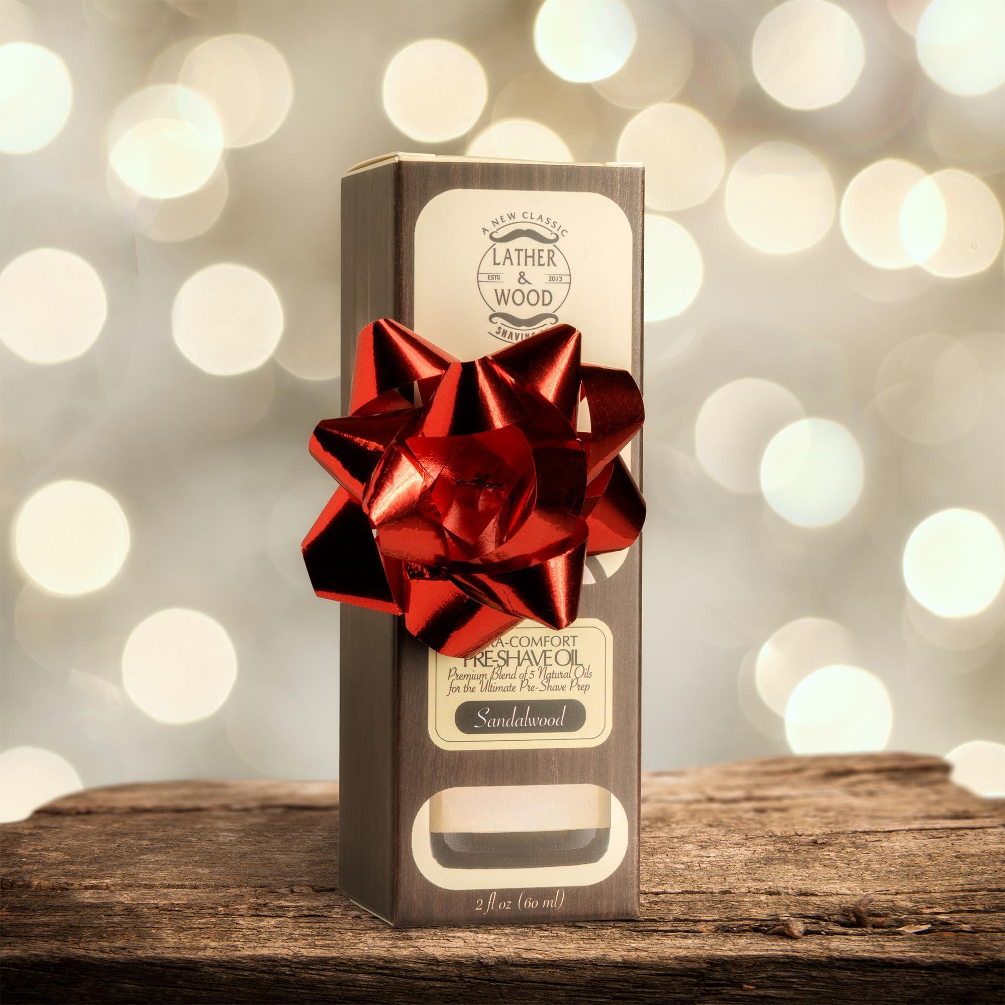 Lather & Wood Shaving Co Best Pre-Shave Oil, Sandalwood, Premium Shaving Oil for Effortless Smooth Irritation-free Shave. 2 Oz …
