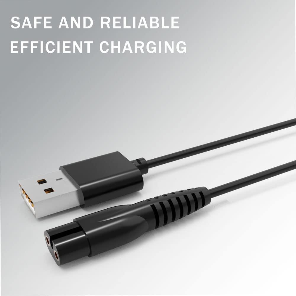 OGMWIN Replacement Charging Cable Fit for Meridian Grooming Electric Shaver Trimmer 5Ft Charger Cable Power Adapter Cord Black