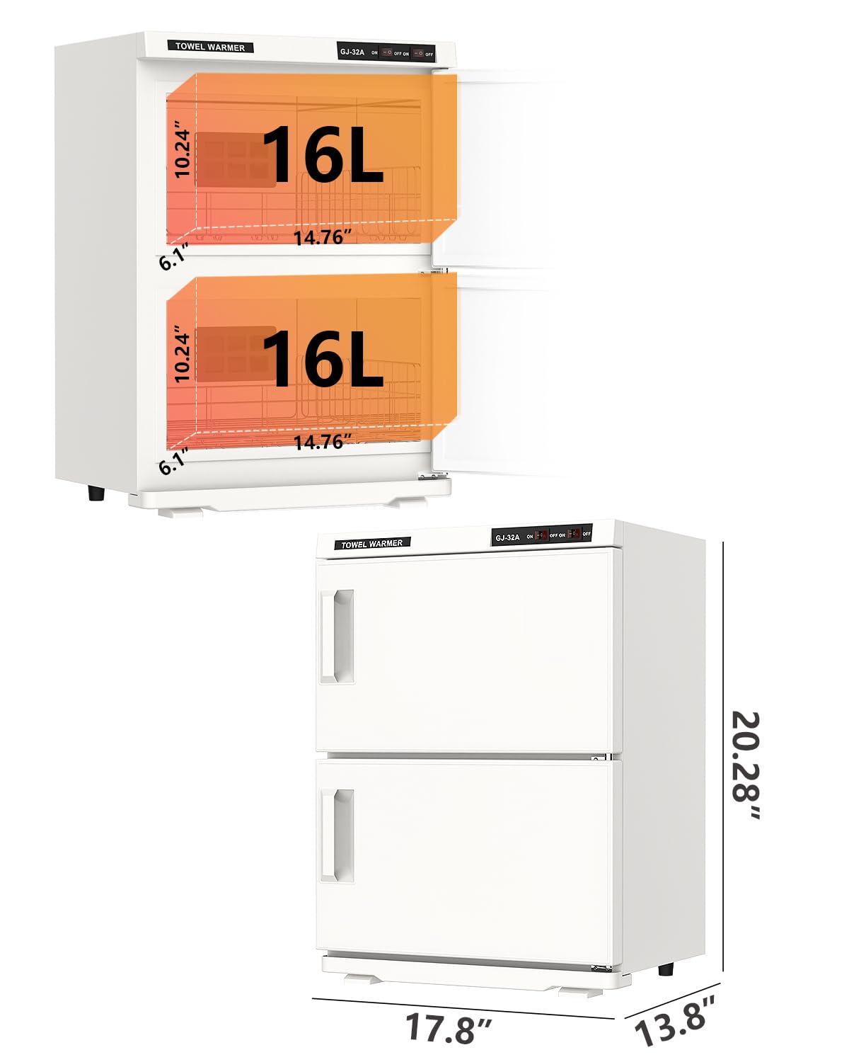 advwin ADVWIN 32L Hot Towel Warmer Cabinet, Towel Warmer for Spa Salon, Professional Large Capacity Towel Double Cabinet for Bathroom, Esthetician (pure white, 32L)