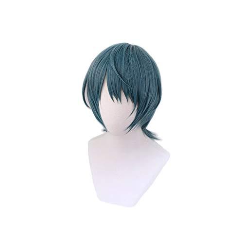 Junww Junww Fire Emblem ThreeHouses Male Byleth Beleth Blue Short Wig Cosplay Costume Heat Resistant Synthetic Hair Men Party Role Play Wigs