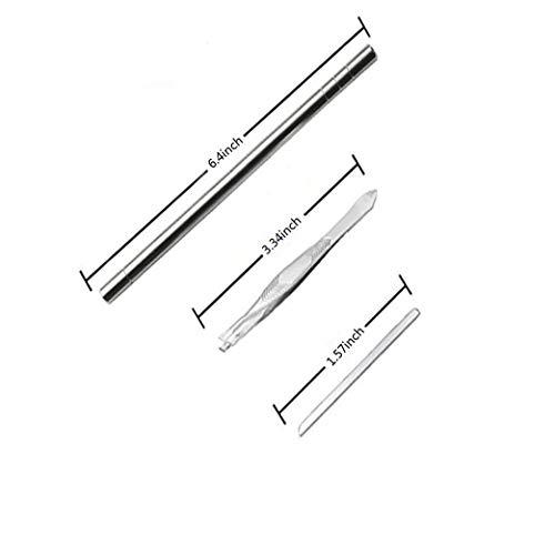 Beikalone Beikalone Hair Tattoo Razor Pen, Stainless Steel Hairstyle Design Trimmer, with Tweezers and 10 Pieces Blades, for Eyebrow Mustache Hair Styling Art
