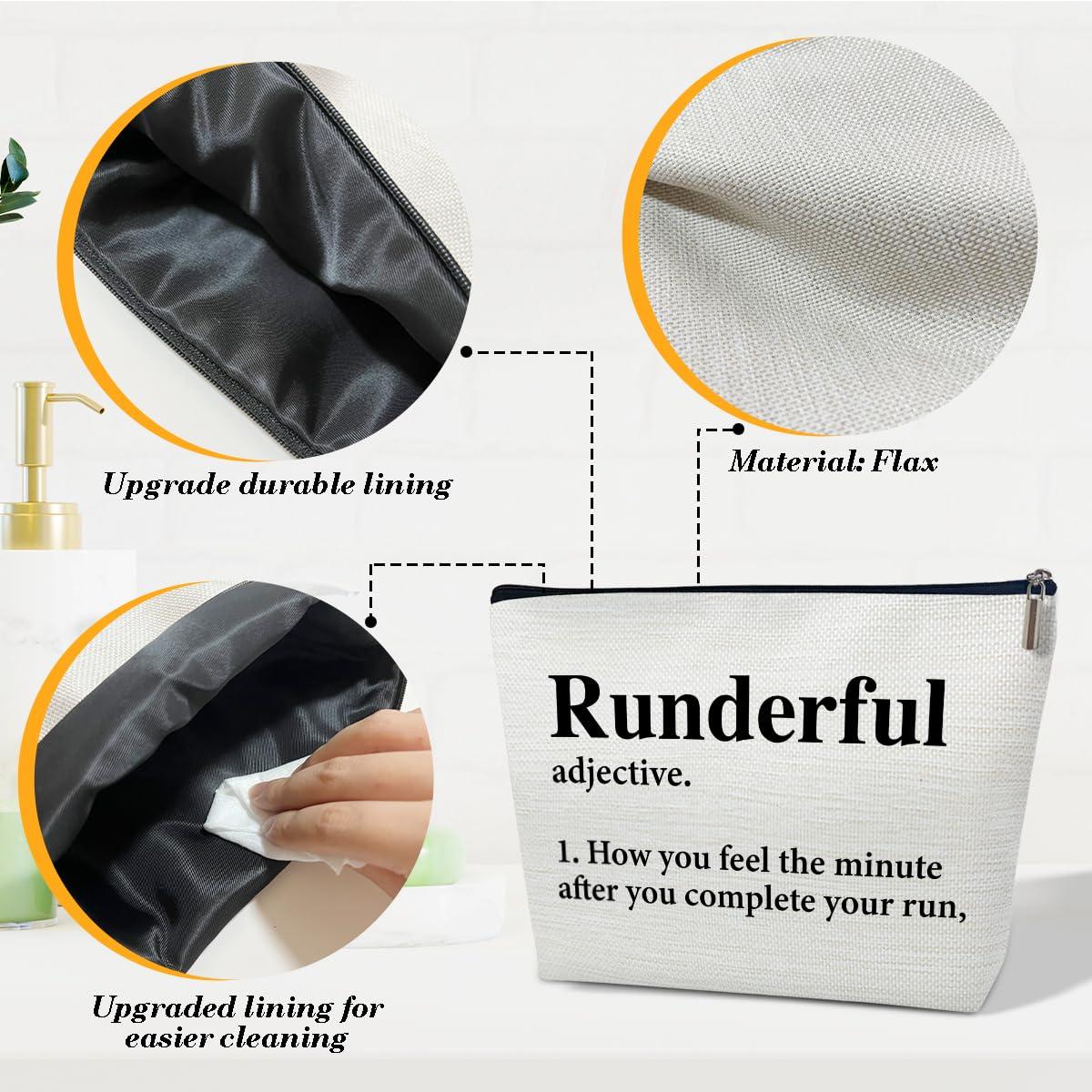 Ythuil Ythuil Running Gifts for Women Makeup Bag, Runner Gifts, Gifts for Runners Women, Marathon Runner Gifts, Running Accessories for Women, Runderful Definition Running Makeup Cosmetic Bags for Purse