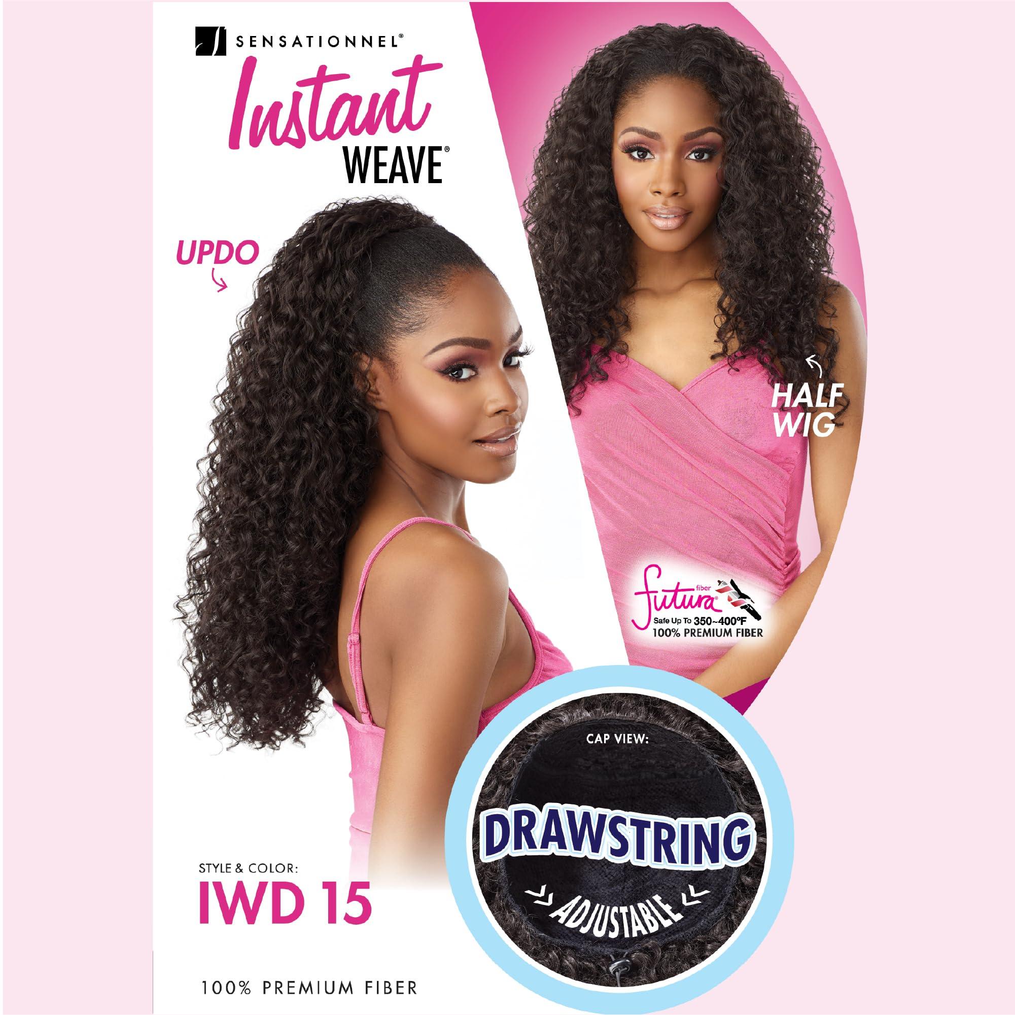 Sensationnel Sensationnel Instant weave half wig - 15 synthetic blendwig adjustable drawstring for seamless hair blending (1 JETBLACK)