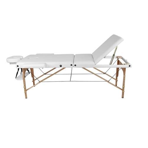 SKINACT SKINACT Portable Massage Table with Reclineable Back (White)