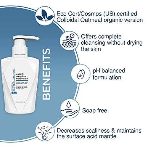 FIXDERMA COSMETIC LABORATORIES FIXDERMA COSMETIC LABORATORIES FCL Oatsilk Soap Free Body Wash with 2.5% Shea Butter for Non Irritation Dryness, Roughness & Itchiness | Body Wash For Psoriasis & Keratosis Pilaris - 13.52 Fl Oz