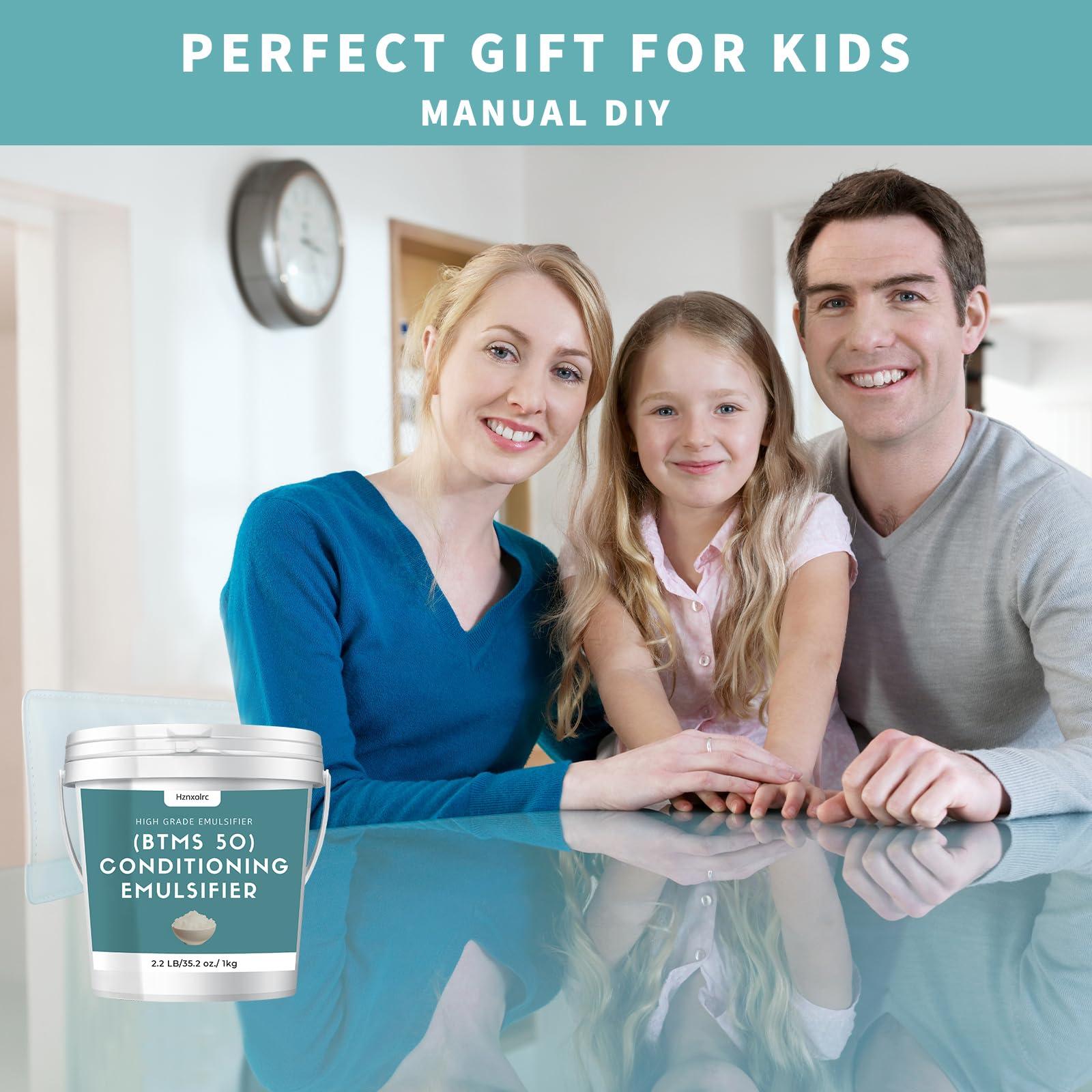 Hznxolrc 2.2lb BTMS 50 Conditioning Emulsifier for Making Leave-in Conditioner, Premium BTMS 50 Conditioning Emulsifier Granules, Higher Activity than BTMS 25, Suitable for Making Lotions, Shampoos and More