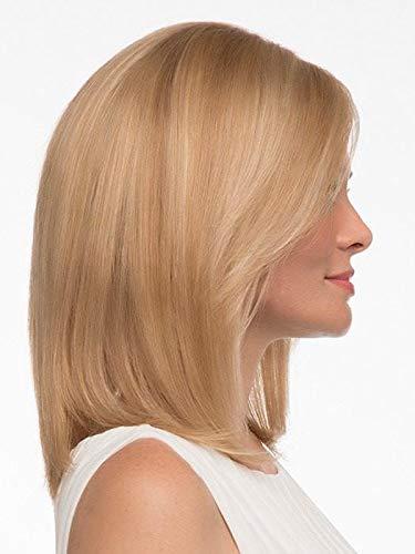 Envy Wigs Envy Wigs Hannah Wig Color MEDIUM BROWN 9\" Collar Length Asymmetrical Bob Human Hair Lace Front Monofilament Top Front Fringe Hand-Tied Bundle Travel Kit, MaxWigs Hairloss Booklet