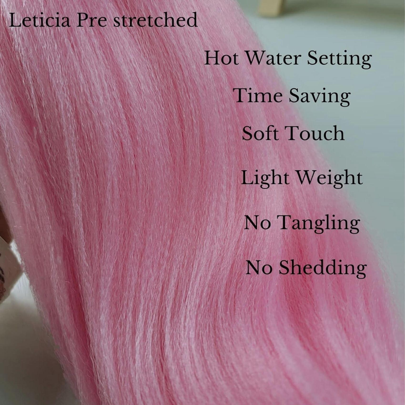Leticia Pink Braiding Hair Pre Stretched Braid in Hair Extensions Pink Hair Braids