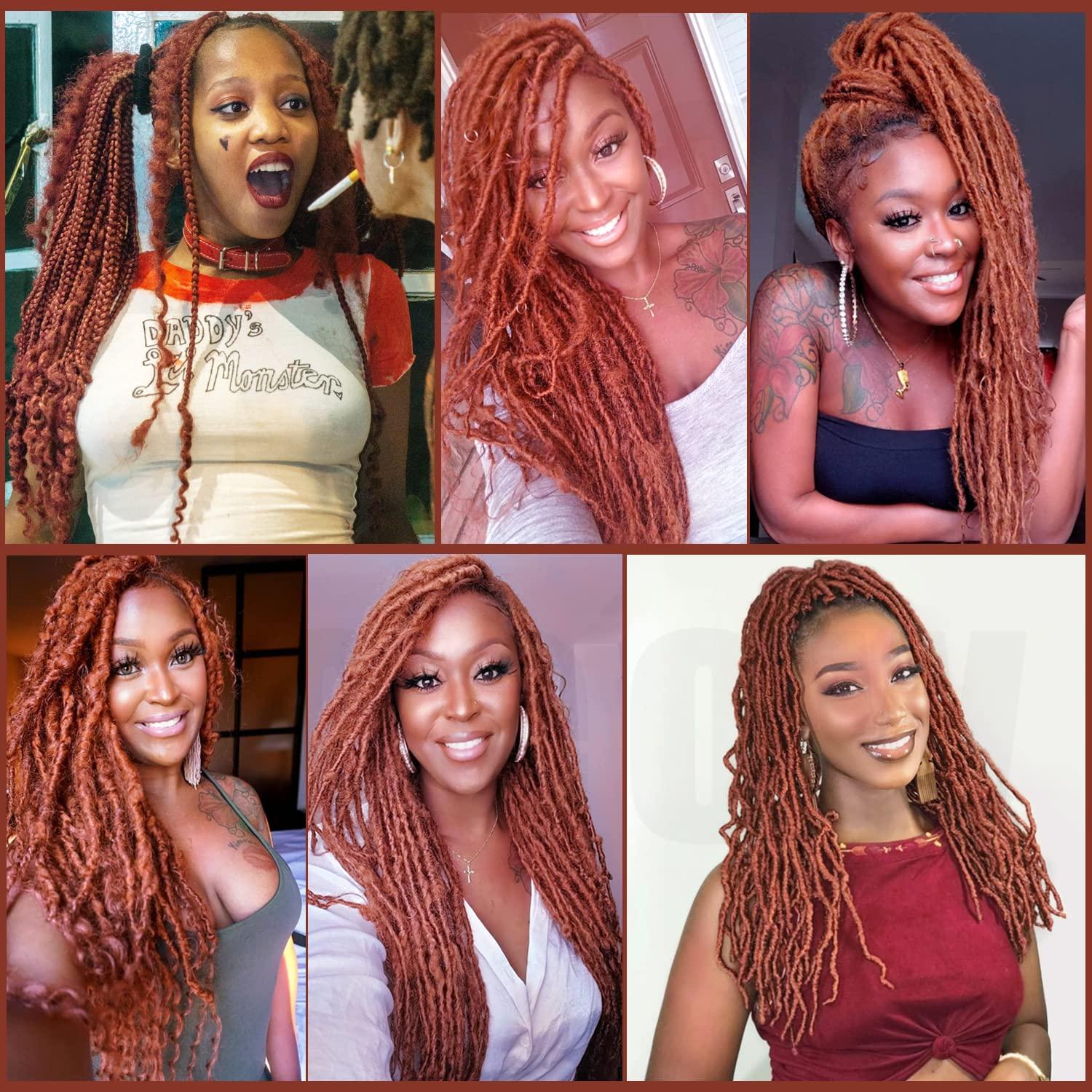 VCEOW VCEOW 6 Packs Ginger Springy Afro Twist Hair 16 Inch VCEOW Pre-Separated 350# Marely Twist Crochet Braiding Hair Soft Pre-fluffed Spring Twist Synthetic Wrapping Hair Extensions