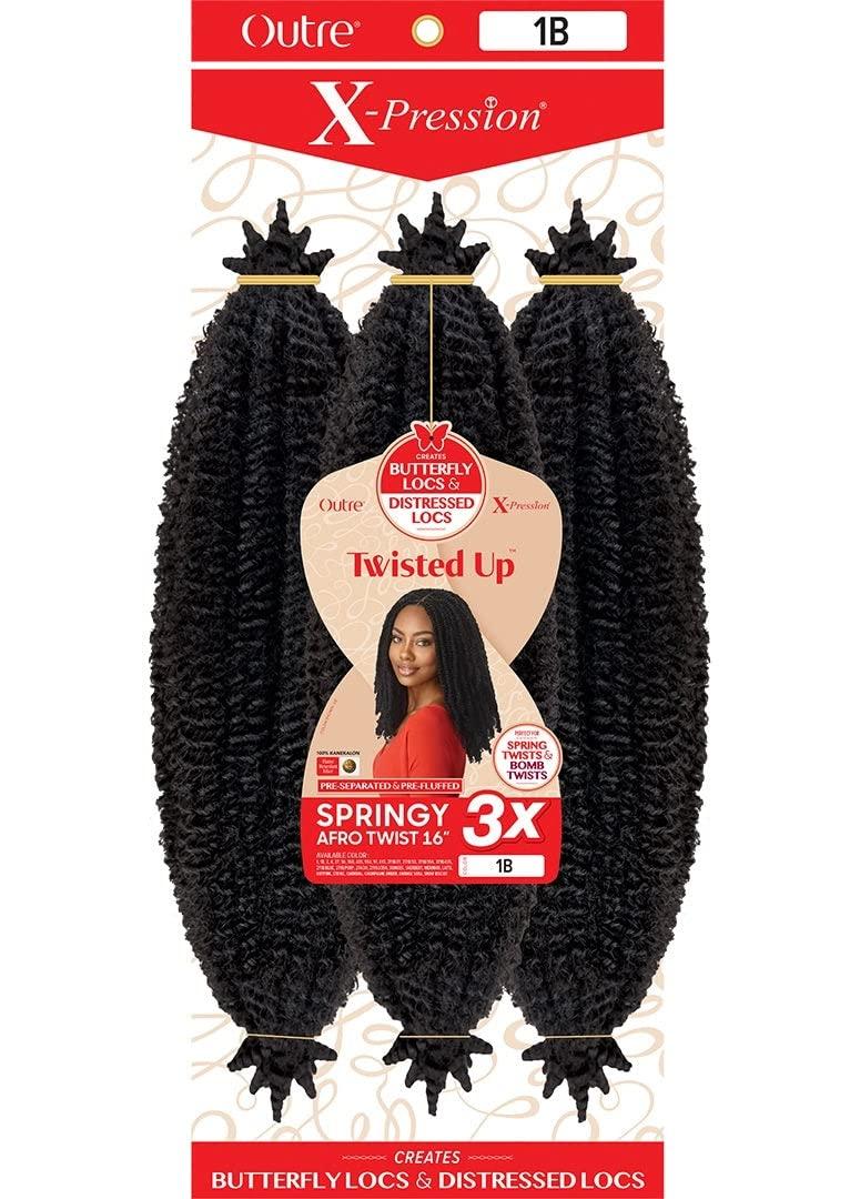 Outre Outre X-Pression Twisted Up Yaki Curly Style Synthetic Hair Braid - SPRINGY AFRO TWIST 12 Inch 2X (1)